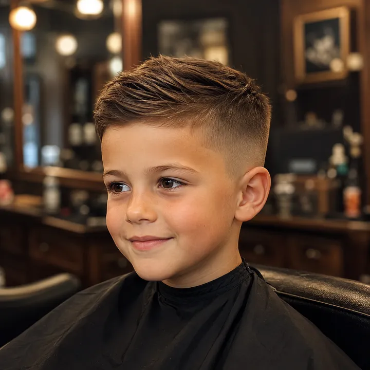 A fresh classic cut for a younger client at Whitmore Barber Co.